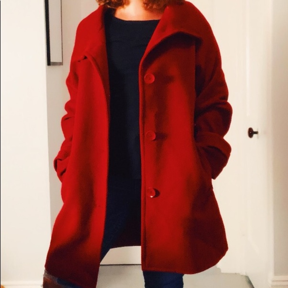 Talbots Red Pea Coat